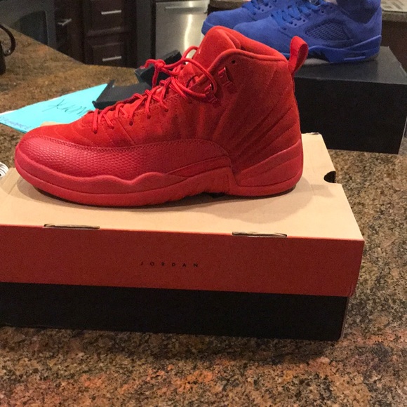 retro 12 red suede